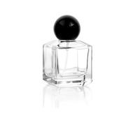 Flacon de parfum coloré de 50 ml en verre épais carré, imprimé sérigraphié, pour huiles essentielles et cosmétiques, vaporisateur de voyage