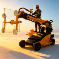 Robot de vitrage mobile avec télécommande sans fil, ventouse pour levage de verre, pour l'installation de panneaux de façade