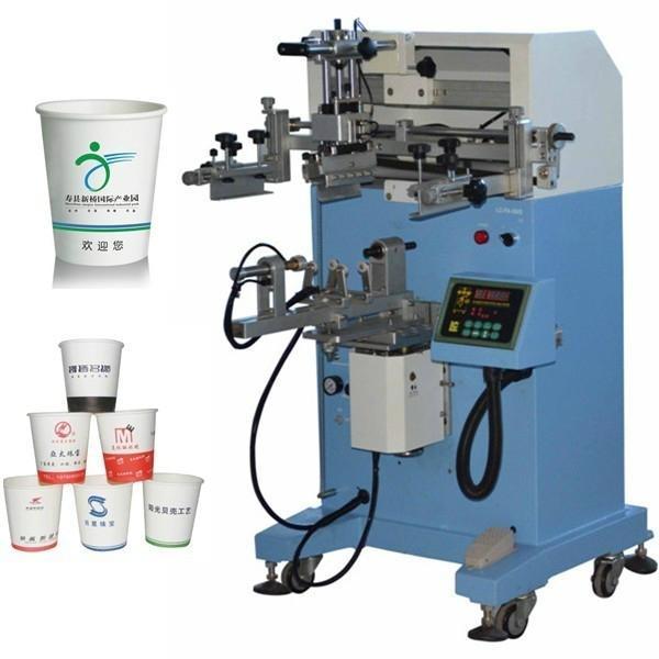 China Semi Automatic 1 Color Flat Round Oval Plastic Paper Cup Bottle Screen Printing Machine for Plastic Bottle