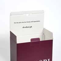 Caja de cartón plegable impresa con logotipo personalizado, con lengüeta para colgar, empaque plano para exhibición minorista, caja de embalaje de cartón para productos