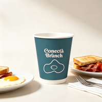 Gobelets en papier à double paroi personnalisés avec logo d'usine 8oz 12oz pour solutions d'emballage de café de marque, pour café chaud et boissons froides