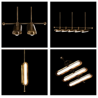 XZ Wabi Sabi Vintage Led latón envejecido Vertical araña techo diseño deconstructivista oscuro lámpara colgante antigua luz Cocina