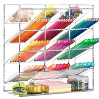 Boîte de rangement pour marqueurs acryliques personnalisée, organisateur de bureau transparent, design incliné, crayons d'aquarelle pour enfants, cosmétiques