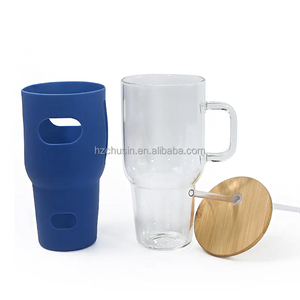 Frascos cosméticos de cristal sin BPA con funda de silicona al por mayor botella de agua para gimnasio hombre Copa <span class=keywords><strong>Stanley</strong></span> con pajita y Asa - Product Image 6