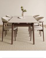Ensemble de table et chaises de salle à manger en bois massif et cuir PU, design nordique moderne