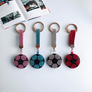 Wholesale Diamond-encrudiamond Keychain Pendant Multi-color Personalized Football Bag Pendant Bling Football Keychains Charms