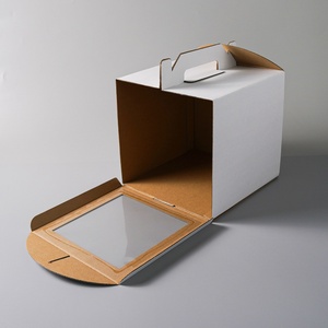 Sunshine Wholesale Large Transparent Windows Birthday Cupcake Packaging Paper Cake <b>Box</b> With Handle - Product Image 1