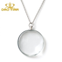 Collier photo en verre cristal vierge en gros à prix abordable, nouveau pendentif médaillon cœur en verre pour photos, coffret cadeau mariage et Saint-Valentin