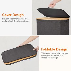 Wholesale Household <b>Foldable</b> Fabric Storage Hamper with Lid Eco-friendly Durable Custom Logo Cloth Washing Use - Product Image 5