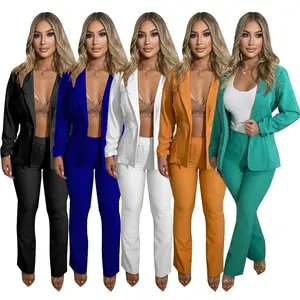 Thời Trang Mới Thoải Mái Thanh Lịch 2 Mảnh Blazer Phụ Nữ Văn Phòng Làm Việc Blazers Tuxedo Đám Cưới Của Phụ Nữ Đầy Màu Sắc Kinh Doanh Phù Hợp Với