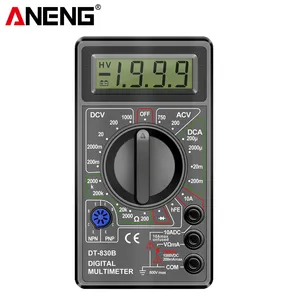 ANENG DT830B Multímetro Digital AC/DC LCD Mini Voltímetro Amperímetro Ohm Tester 750/1000V Medidor de mano de alta seguridad con sonda