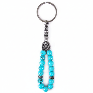 Colorful Stone Beaded <b>Rosary</b> Shaped Key Chain Made in Turkey - Product Image 2