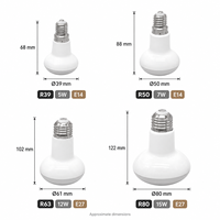 Ampoules réflectrices LED R39 R50 R63 R80 E14 E27 5W 7W 12W 15W AC85-265V Sans scintillement Blanc chaud Blanc froid Maison & Bureau