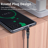 Câble de chargeur de téléphone portable 5V 2.4A, rotation à 540°, flexible, 3 en 1, magnétique, universel, 1 m (3,3 pieds), pour tous les téléphones portables