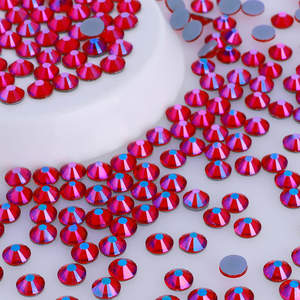 Paillettes SS6 8 10 12 16 20 30 Péridot AB Cristaux de verre Hot Fix Rhinestones Flatback Hotfix Glass Strass Iron on Crystal Stones - Product Image 4