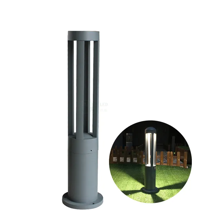 8w 10w 12w exterior lighting 220v modern square aluminum housing garden led bollards light