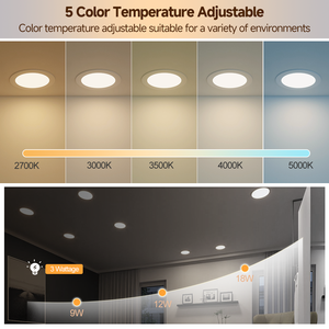 Panel de Luz LED Redondo Empotrado, Delgado, de Brillo Plano, Comercial, de 9w, 12w, 18w, en Existencia en EE. UU. - Product Image 6