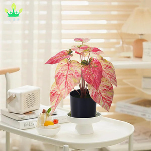 ประดิษฐ์กระถาง<span class=keywords><strong>สีชมพู</strong></span> Caladium พืชในร่มFaux Taroพืชหม้อสําหรับHome Officeโต๊ะห้องน้ําห้องนอนGreeneryตกแต่ง - Product Image 3