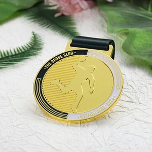 Médailles personnalisées en alliage de zinc moulé sous pression 3D, avec logo sur mesure, pour club de dodgeball, avec cordon. - Product Image 2