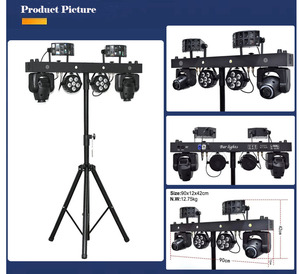 <strong>GigBar</strong> Pro 2-Pack DJ Lighting System with Stand RGB 6x5W 4-in-1 Par Lights Moving Head LED DMX512 Control IP33 Rated - Product Image 6