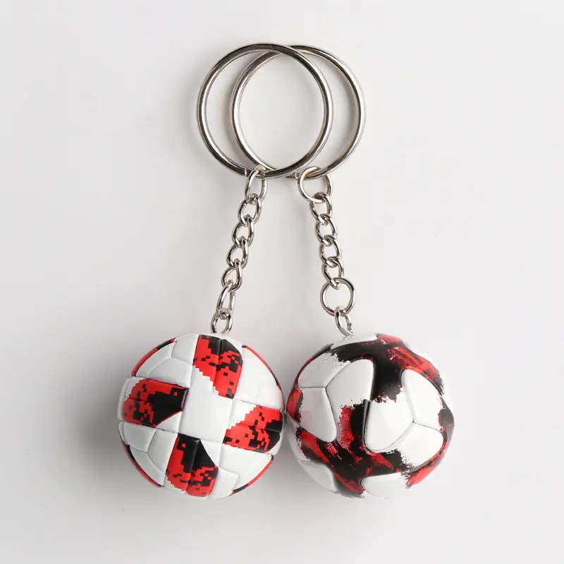 Offre Spéciale Football Team Souvenir Caoutchouc PU Football Porte-clés Coloré 3D Mini Mode Sport Football Ball Porte-clés Cadeau