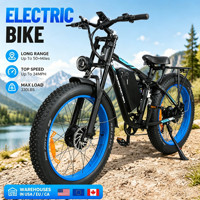 Vélo électrique à pneus larges 3000W AWD à double moteur, batterie amovible longue portée 52V 32Ah, en stock aux États-Unis, en UE et au Canada
