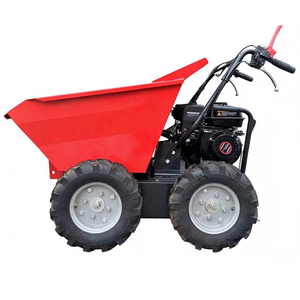 Minivolquete Rojo de Acero con Cuatro Ruedas, Motor a Gasolina, Carro de Volteo Industrial, Plataforma con Recubrimiento en Polvo, Diseño Duradero - Product Image 5