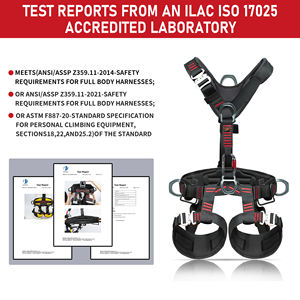 สายรัดนิรภัยแบบห้าจุดสำหรับการปีนเขาที่สูง ได้รับการรับรองมาตรฐาน CE EN361, EN358, EN814 ชุดสายรัดนิรภัยแบบเต็มตัว - Product Image 6
