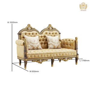 Meubles de maison ensemble de canapés anciens chaise sectionnelle chaise de salle à manger rétro style bois français italien luxe classique royal européen - Product Image 4