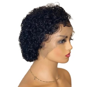 Perruques bouclées coupées 9A 13x1 <span class=keywords><strong>pour</strong></span> femme, coupe courte bob, couverture complète, <span class=keywords><strong>cheveux</strong></span> humains Remy, densité 150%, dentelle transparente - Product Image 5