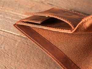 Ya468 Vintage America Design Bifold Men Wallet Cuero de vaca Coin Pocket Cash Wallet para Cowboy Man - Product Image 6