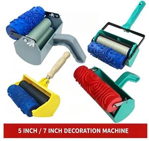 Rouleau de <span class=keywords><strong>peinture</strong></span> décoratif industriel en caoutchouc de haute qualité de 5 pouces, outil de <span class=keywords><strong>peinture</strong></span> murale à motif couleur unique pour texture, vente en gros, bricolage à domicile - Product Image 2