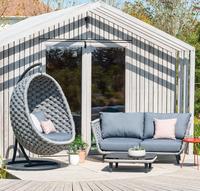 Nouvelle chaise suspendue en métal pour patio, balcon, jardin, en forme d'œuf, avec tissu imperméable et tressage en corde, pour l'extérieur