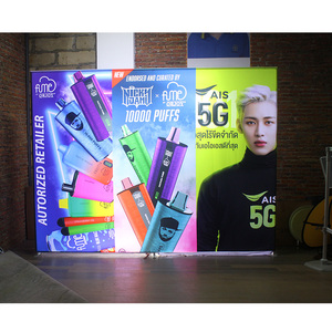 Trong nhà quảng cáo khuyến mãi tổ chức sự kiện Stretch Backdrop biểu ngữ đứng <span class=keywords><strong>10ft</strong></span> LED ánh sáng căng thẳng vải Backdrop hiển thị - Product Image 5