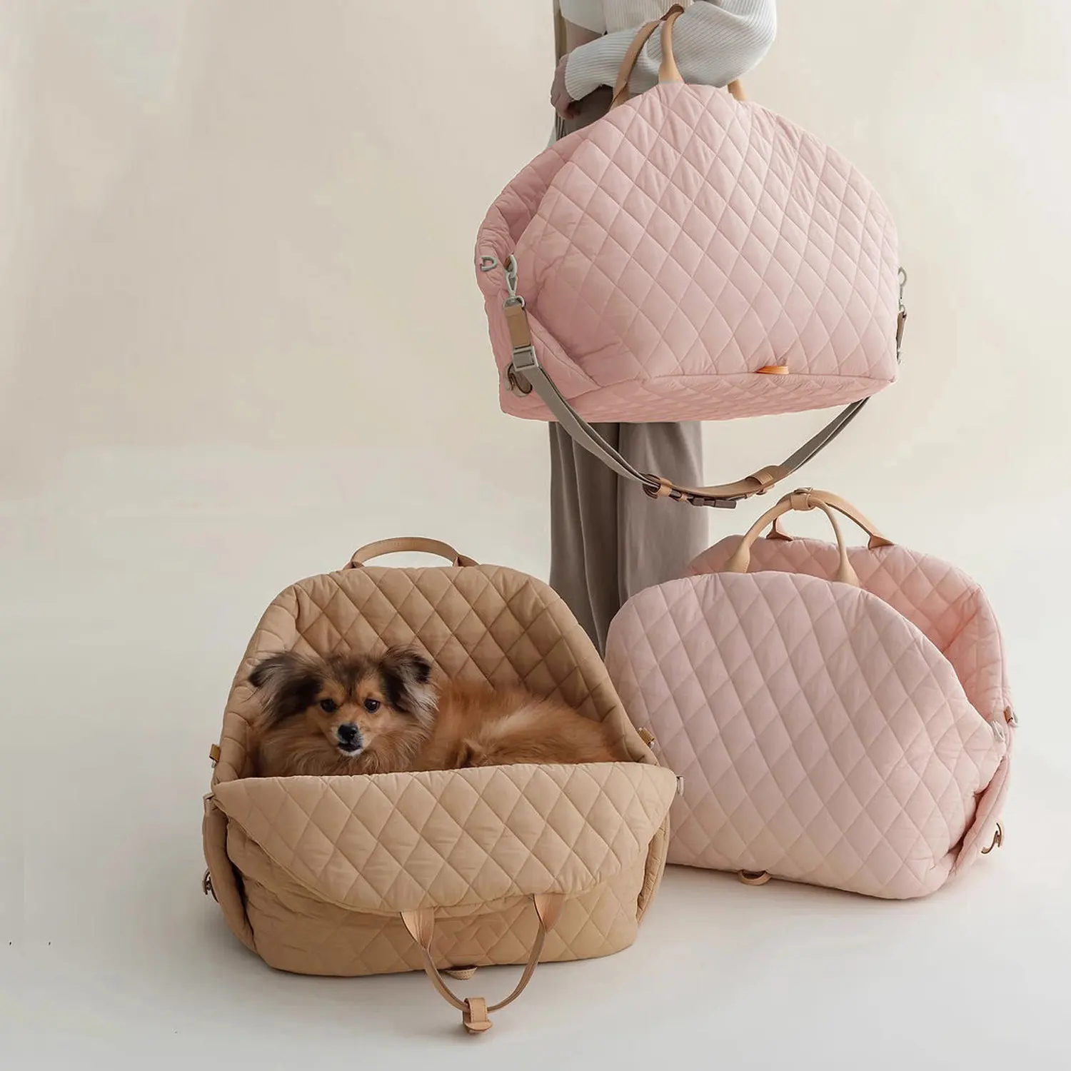 Luxury Multi-function Portable Soft-Sided Puppy Pet Carrier Tote Bag Small Dog Cat Carrier Purse Travel Bag for Outdoor