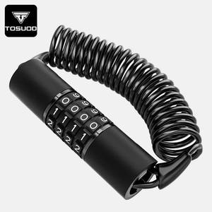 TOSUOD Cadenas <span class=keywords><strong>antivol</strong></span> 4 chiffres en alliage de zinc <span class=keywords><strong>pour</strong></span> vélo, câble en acier de 150 cm, <span class=keywords><strong>pour</strong></span> casque de moto et vélo, portable et durable - Product Image 1
