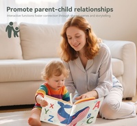 Ensemble de jouets sensoriels Montessori pour bébé YUCI, 4 pièces, avec hochets en bois et design éléphant - Kit cadeau personnalisé pour nouveau-né, fait à la main