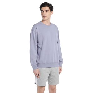เสื้อสเวตเตอร์ผ้าฟลีซผู้ชายผ้าฝ้ายคอกลมใส่สบายสำหรับฤดูหนาวสไตล์ลำลองย้อมสีล้วน - Product Image 1