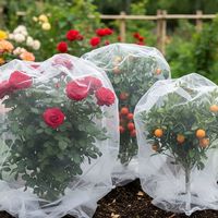 Anti-vogelnetten Tuin Fruitboom Struikbescherming Winddicht Polyethyleen (PE) Mesh Zakken Trekkoord 4-Pack 2.3x3.5ft Gemaakt