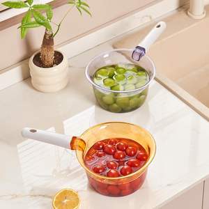 Louche de cuisine domestique en plastique PP de qualité alimentaire, à bouche ronde, fond plat, manche long, grande taille, cuillère écumoire - Product Image 2