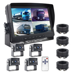 YWX Track RV Caravan Bus Trailer 9 "Quad 1080p <span class=keywords><strong>Pantalla</strong></span> dividida para coche Camión Monitor <span class=keywords><strong>Pantalla</strong></span> Grabación Sistema <span class=keywords><strong>de</strong></span> kit <span class=keywords><strong>de</strong></span> cámara trasera - Product Image 1