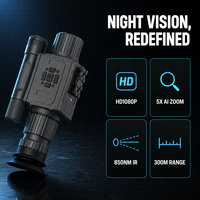 Monoculaire de vision nocturne Patrol avec zoom IA 5X et laser IR 850nm pour le camping – Appareil tout-en-un – En stock