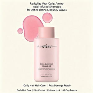 Champú SILU al por mayor de marca privada, orgánico, para realzar el cabello rizado, sin sulfatos, limpiador suave para cabello rizado - Product Image 2