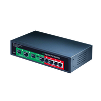 Switch PoE de Alto Rendimiento GPOE404 con 4 Puertos PoE Gigabit, Puerto Combinado de Uplink de 1 Gigabit y Ranura SFP