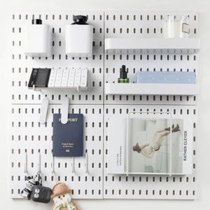 Office Desk Top Pegboard Metal Display Desktop Shelf and Colorful Plastic Peg <strong>Board</strong> Organizer <strong>Tool</strong> Holder <strong>Wall</strong> Panel - Product Image 3
