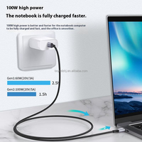 Câble d'extension USB-C 3.2 10G 100W 5A 4K HDTV en PVC, rapide et multifonction, mâle-femelle pour téléphones mobiles