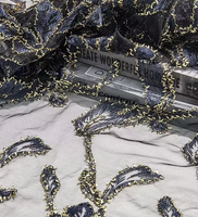 Vente directe usine – Nouvelle broderie florale en fil d'or respirant style Hanfu chinois ancien, garniture en dentelle tricotée en maille