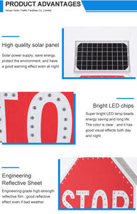 Segnale di arresto del riflettore 3M segnale stradale segnale di arresto lampeggiante a Led ad energia solare - Product Image 4