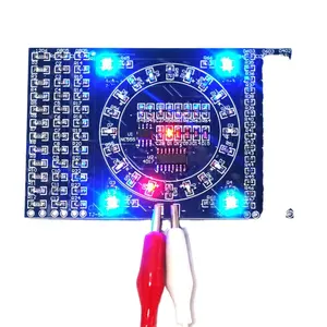 Kit diy smd rotativo pisca-pisca, componentes led prática de solda placa habilidade circuito eletrônico
