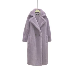women teddy coat Fashion Wholesale Custom Made Oversize Long Sheep Lamb Classic Teddy fur jacket faux fur jacket faux fur coat